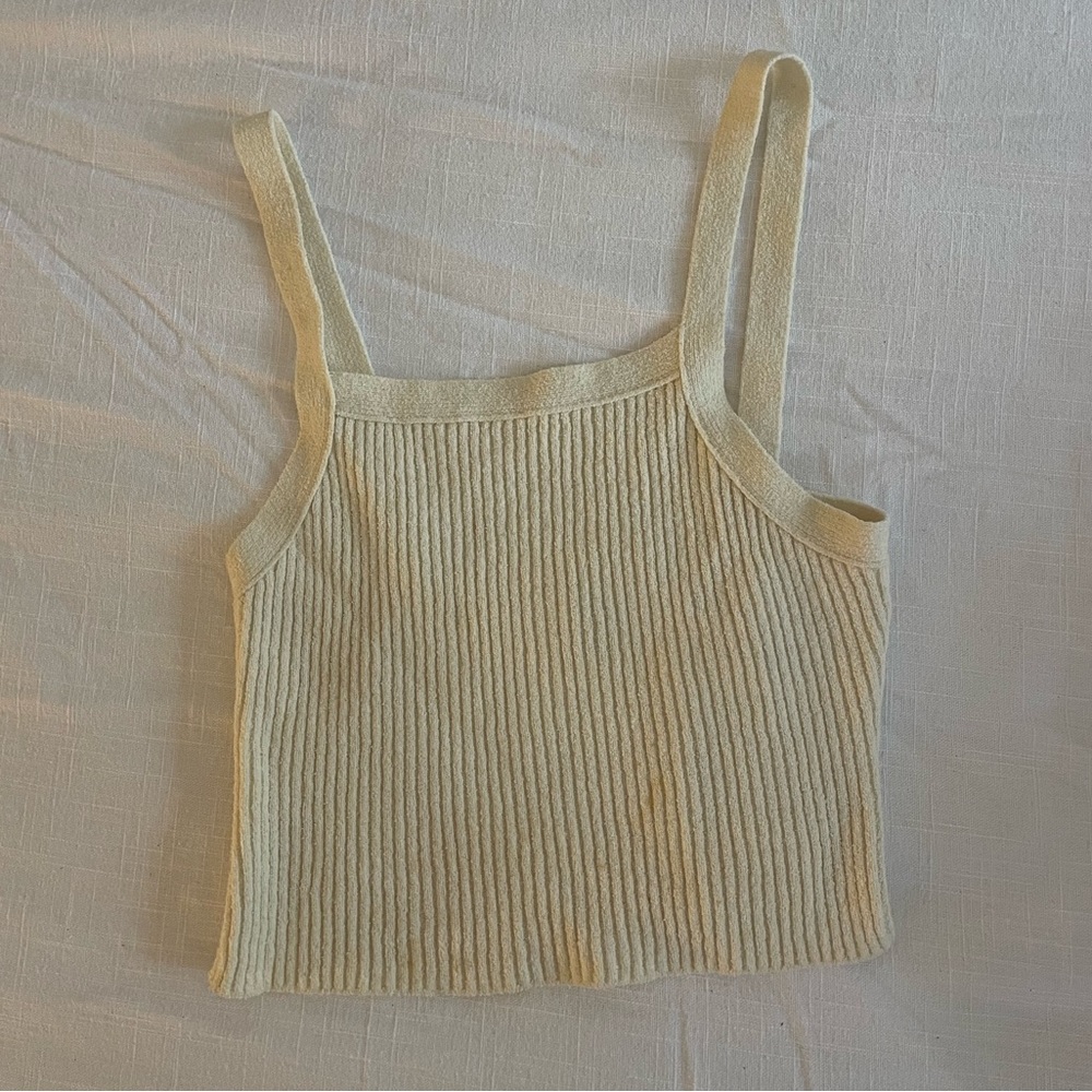 Urban Outfitters cream cropped tank, size S